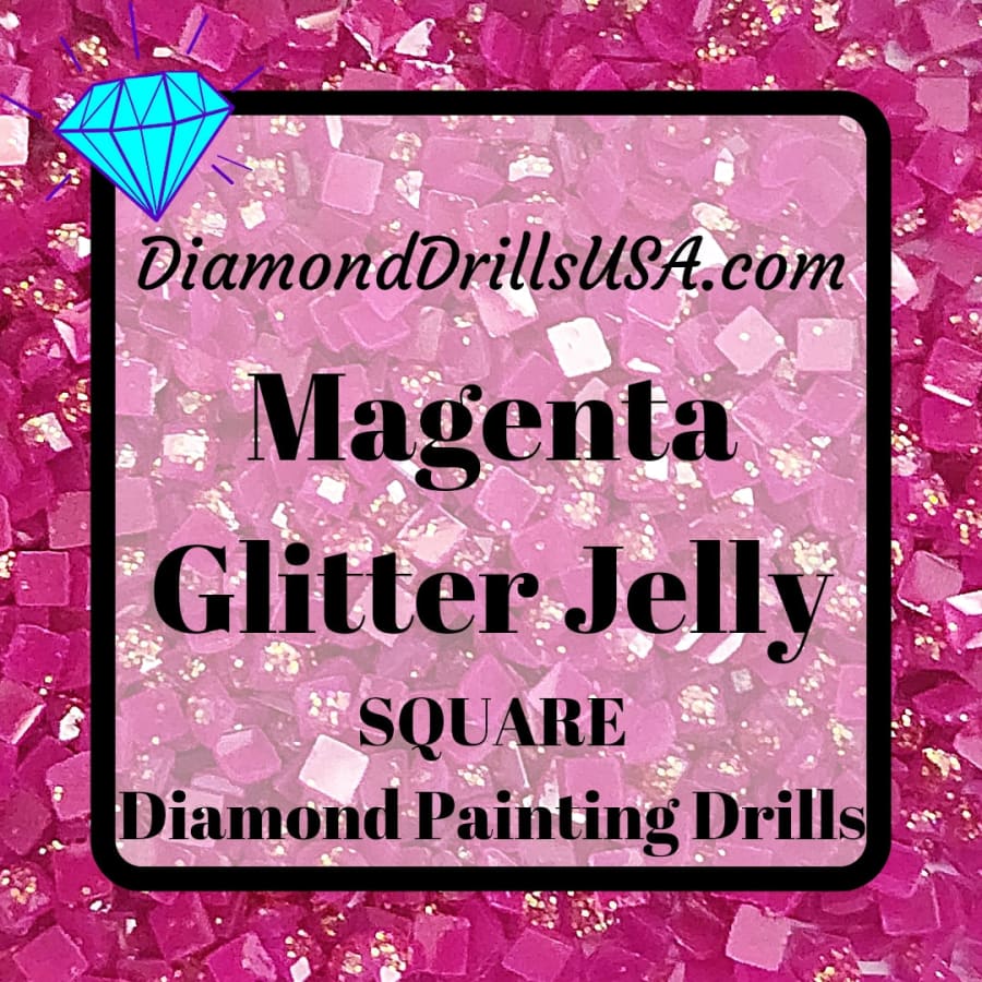 Magenta Jelly Glitter SQUARE Diamond Painting Drills Purple