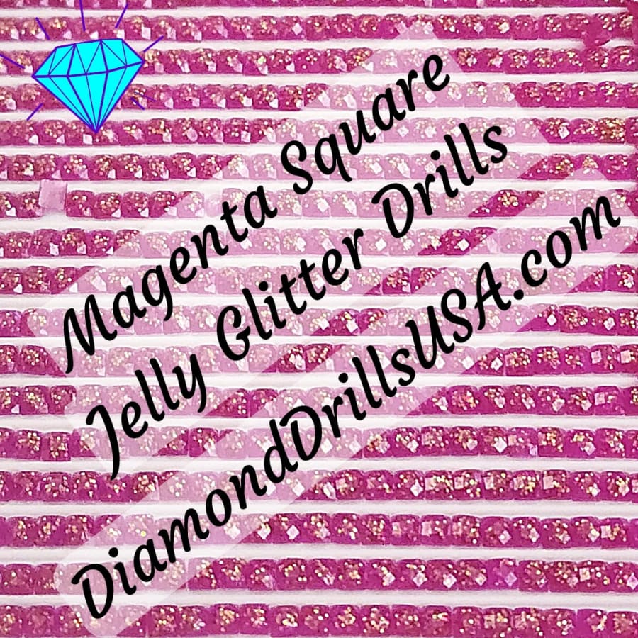 Magenta Jelly Glitter SQUARE Diamond Painting Drills Purple