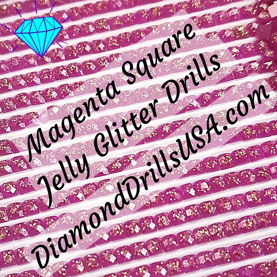 Magenta Jelly Glitter SQUARE Diamond Painting Drills Purple