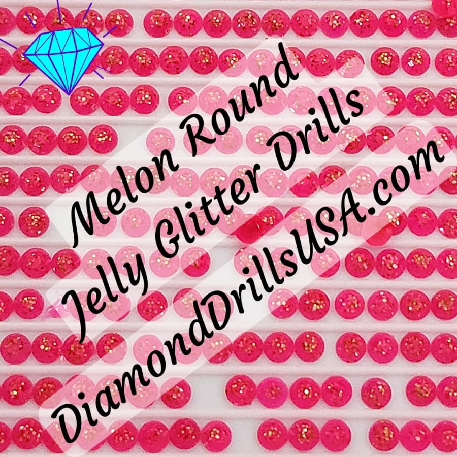 Melon Jelly Glitter ROUND Diamond Painting Drills Red Pink