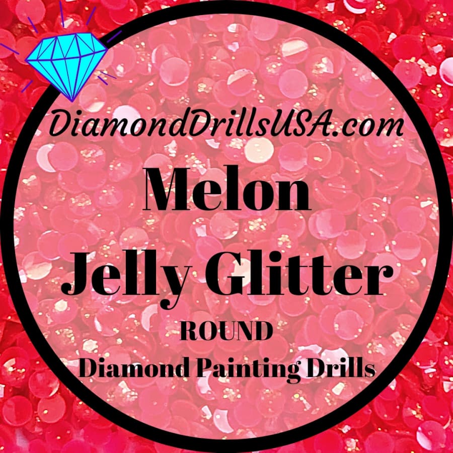 Melon Jelly Glitter ROUND Diamond Painting Drills Red Pink