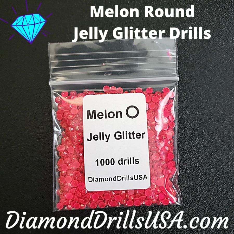 Melon Jelly Glitter ROUND Diamond Painting Drills Red Pink