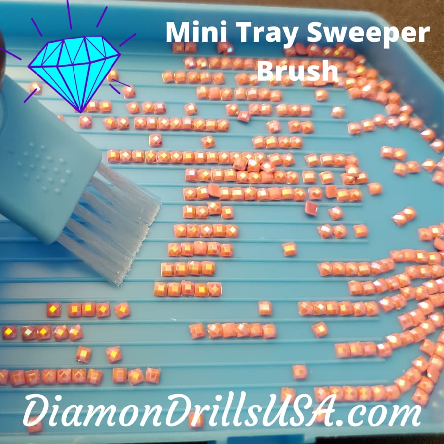 Mini Brush Blue Tray Sweeper for Cleaning Diamond Painting