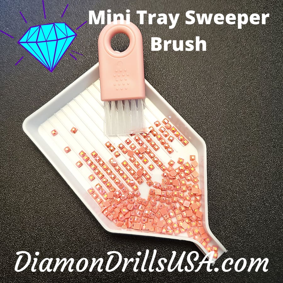 Mini Brush Pink Tray Sweeper for Cleaning Diamond Painting