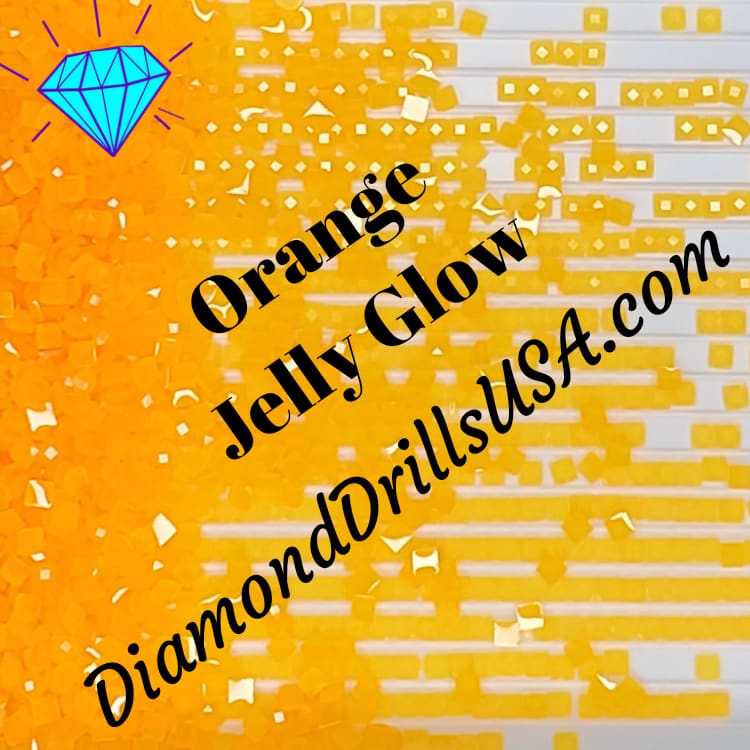 Orange Jelly SQUARE GLOW in the Dark UV 5D Diamond Painting