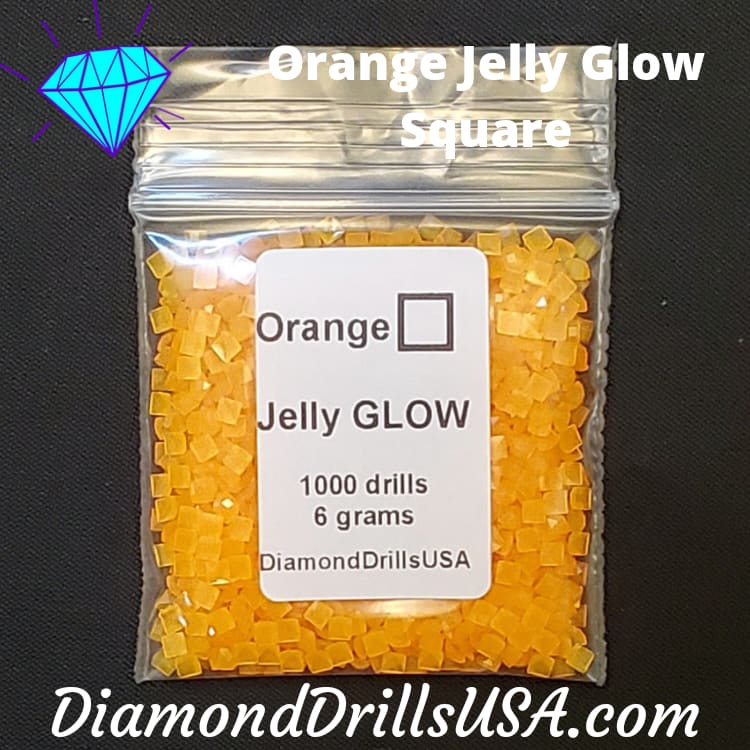 Orange Jelly SQUARE GLOW in the Dark UV 5D Diamond Painting
