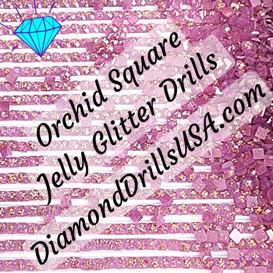 Orchid Jelly Glitter SQUARE Diamond Painting Drills Purple