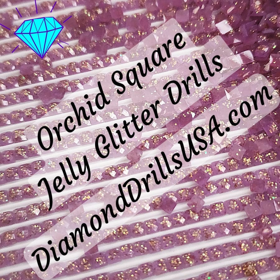 Orchid Jelly Glitter SQUARE Diamond Painting Drills Purple