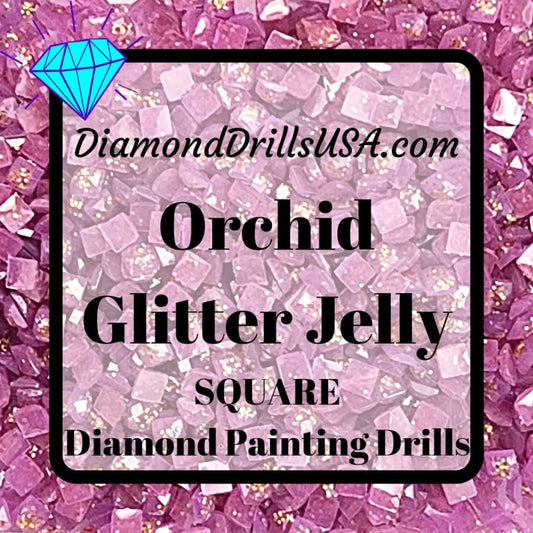 Orchid Jelly Glitter SQUARE Diamond Painting Drills Purple