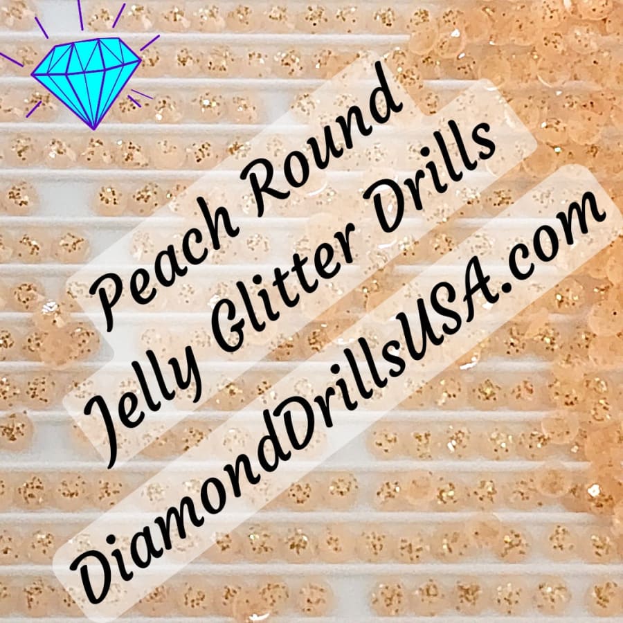 Peach Jelly Glitter ROUND Diamond Painting Drills Light