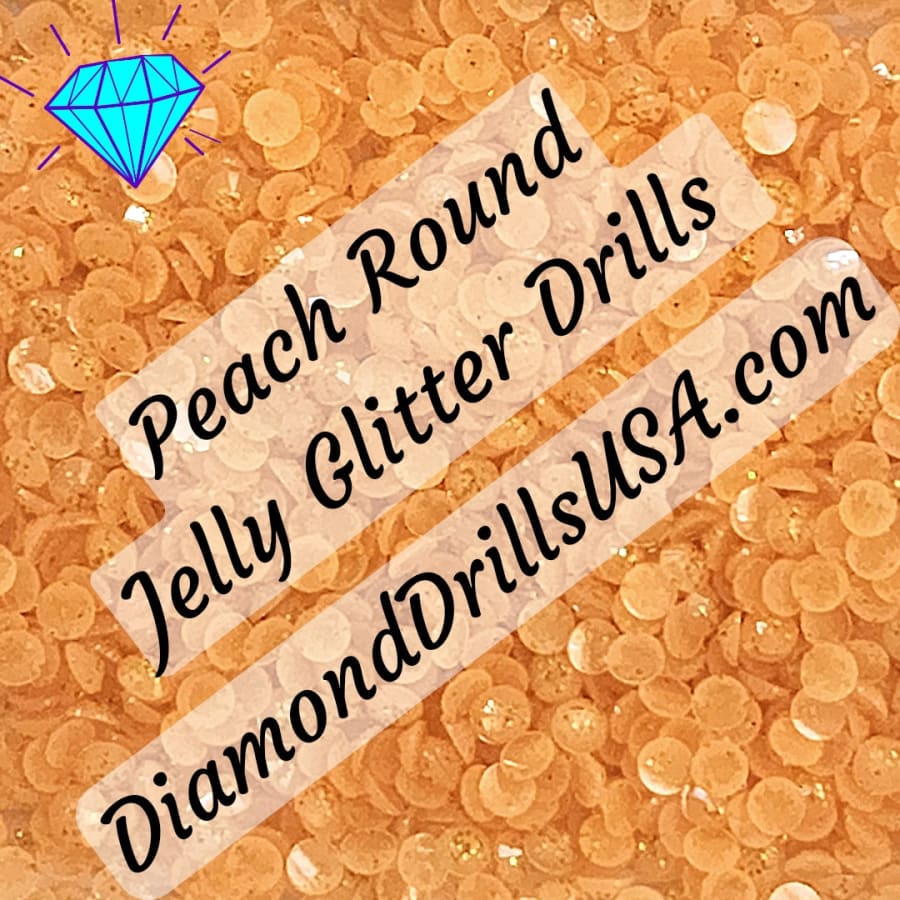 Peach Jelly Glitter ROUND Diamond Painting Drills Light