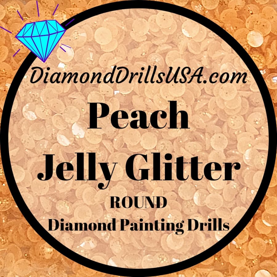Peach Jelly Glitter ROUND Diamond Painting Drills Light