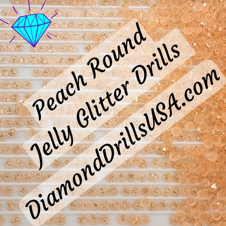 Peach Jelly Glitter ROUND Diamond Painting Drills Light