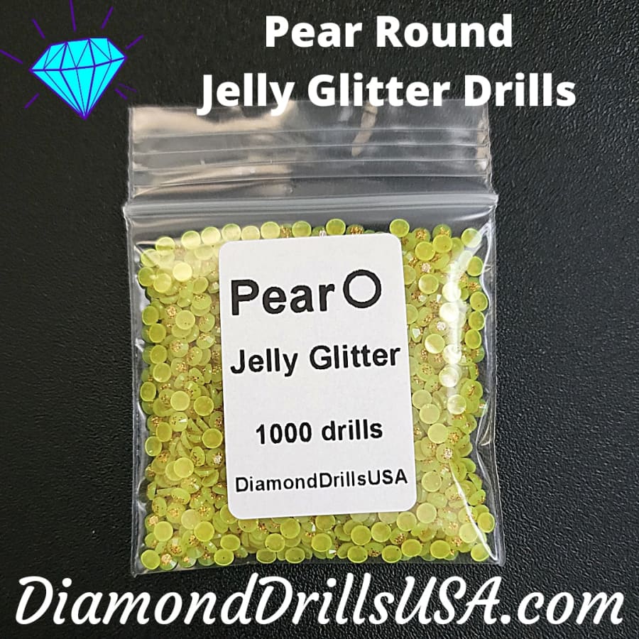 Pear Jelly Glitter ROUND Diamond Painting Drills Green 20