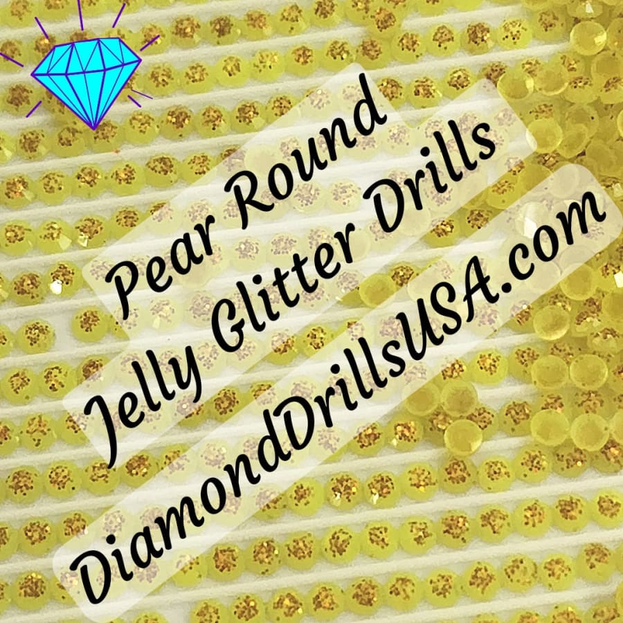 Pear Jelly Glitter ROUND Diamond Painting Drills Green 20
