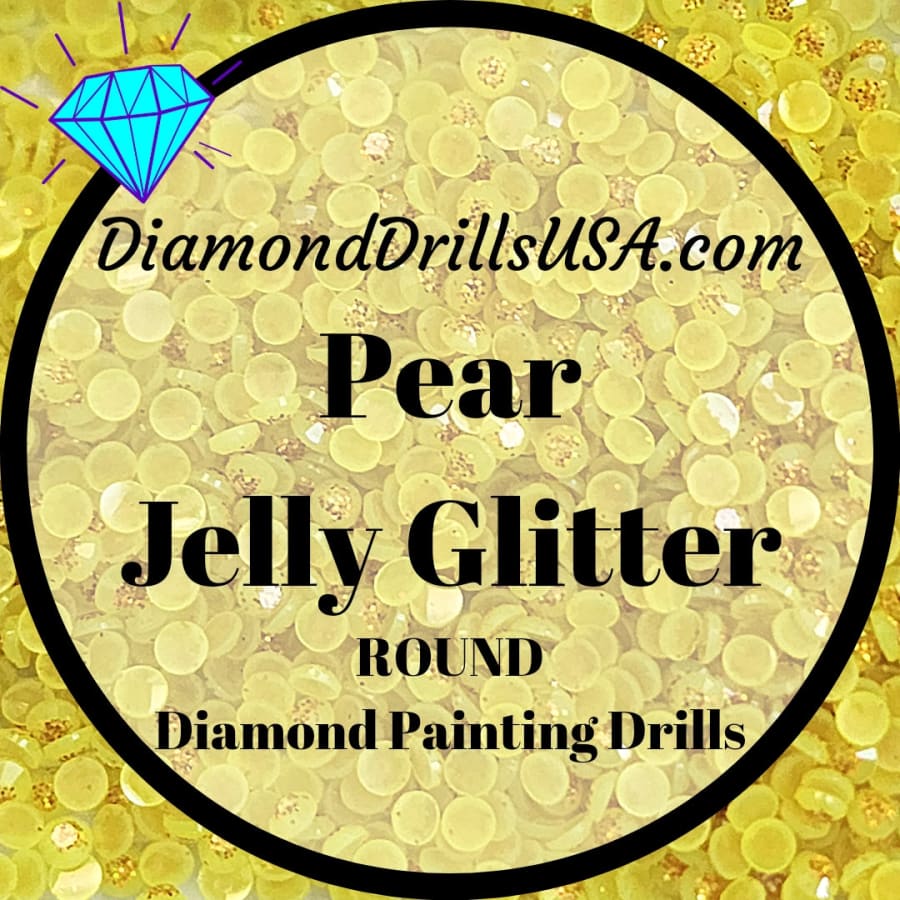 Pear Jelly Glitter ROUND Diamond Painting Drills Green 20