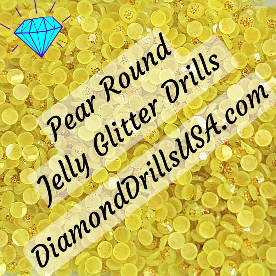 Pear Jelly Glitter ROUND Diamond Painting Drills Green 20