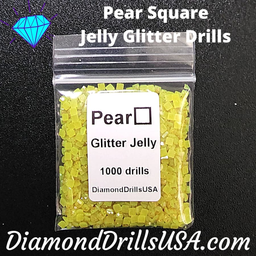 Pear Jelly Glitter SQUARE Diamond Painting Drills Green 20