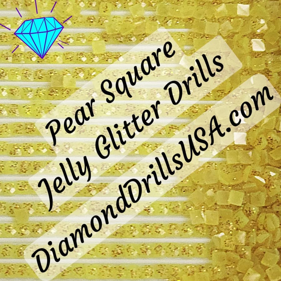 Pear Jelly Glitter SQUARE Diamond Painting Drills Green 20