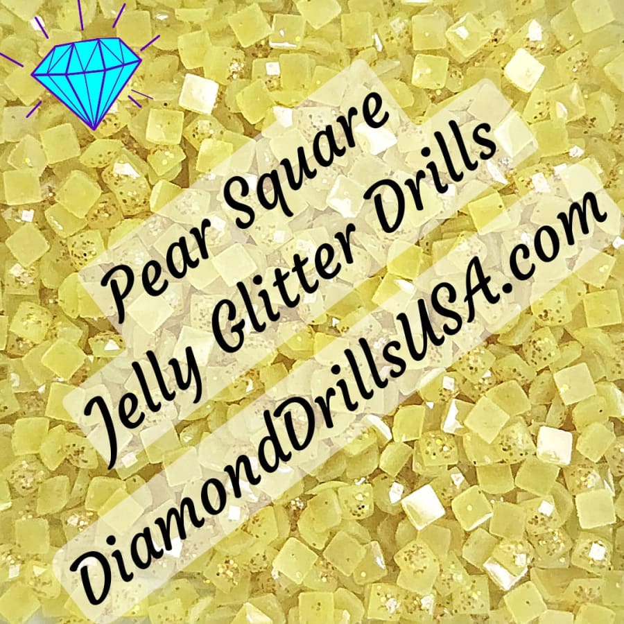 Pear Jelly Glitter SQUARE Diamond Painting Drills Green 20