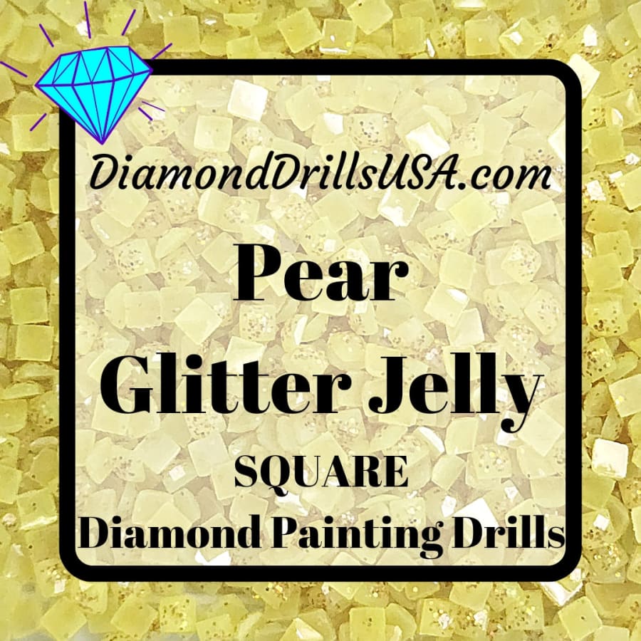 Pear Jelly Glitter SQUARE Diamond Painting Drills Green 20