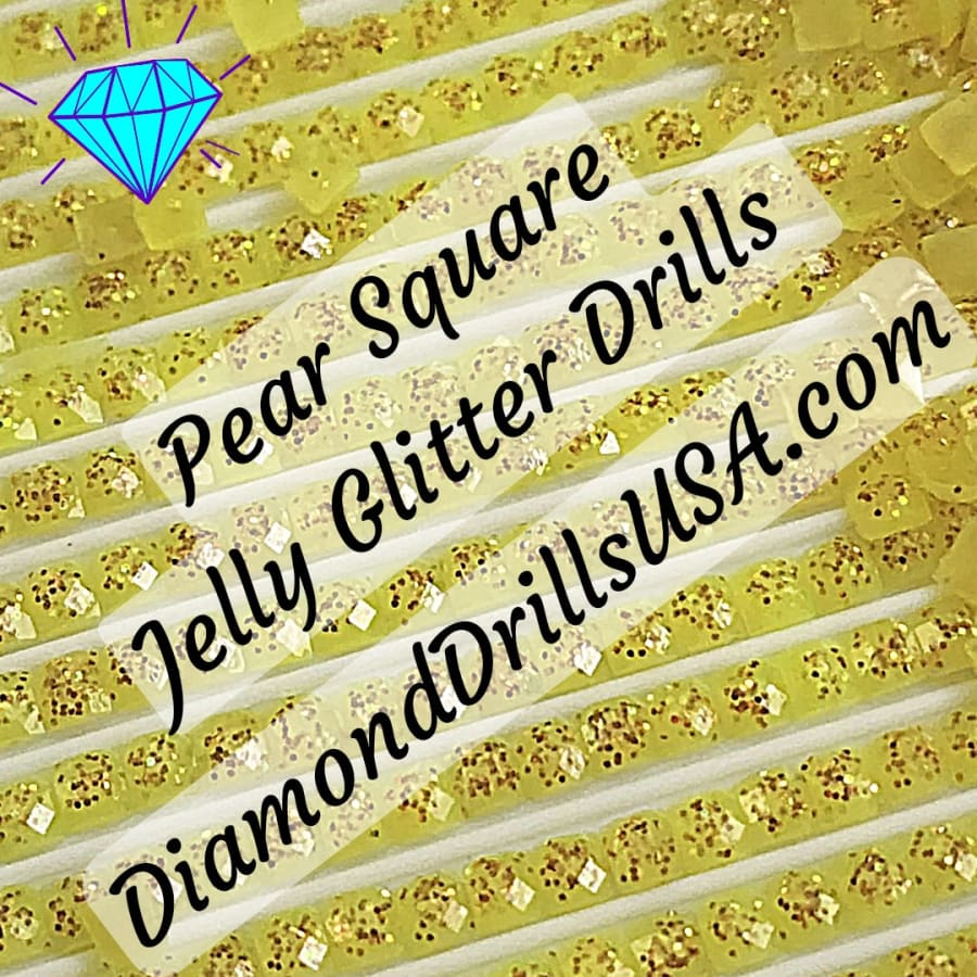 Pear Jelly Glitter SQUARE Diamond Painting Drills Green 20
