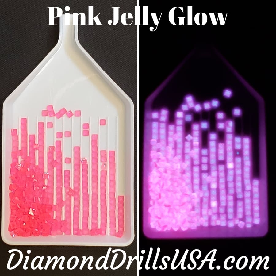 Pink Jelly SQUARE GLOW in the Dark UV 5D Diamond Painting