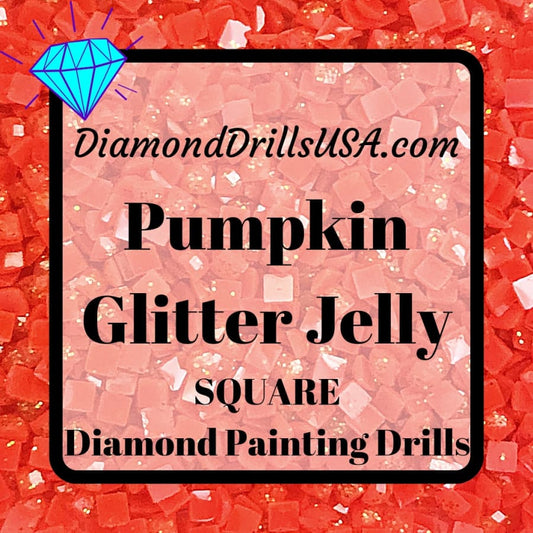 Pumpkin Jelly Glitter SQUARE Diamond Painting Drills Orange