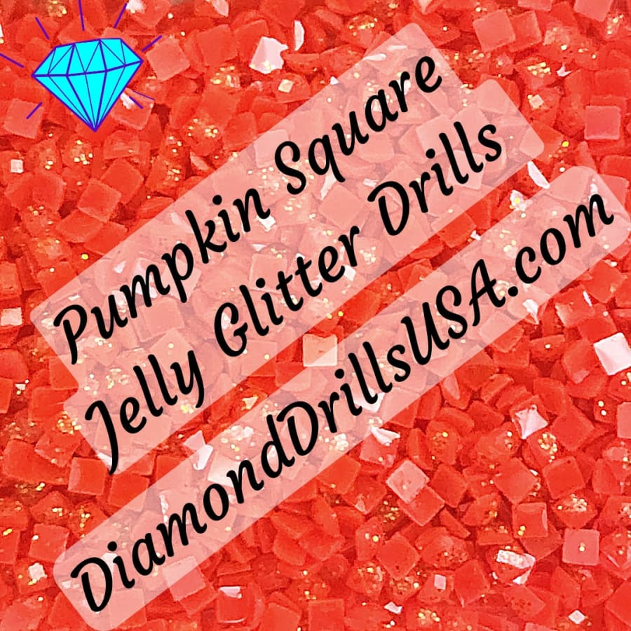 Pumpkin Jelly Glitter SQUARE Diamond Painting Drills Orange