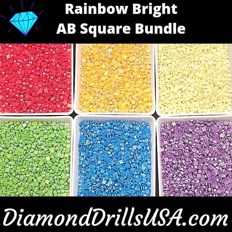 Rainbow Bright AB SQUARE Bundle 6 AB Colors Aurora Borealis