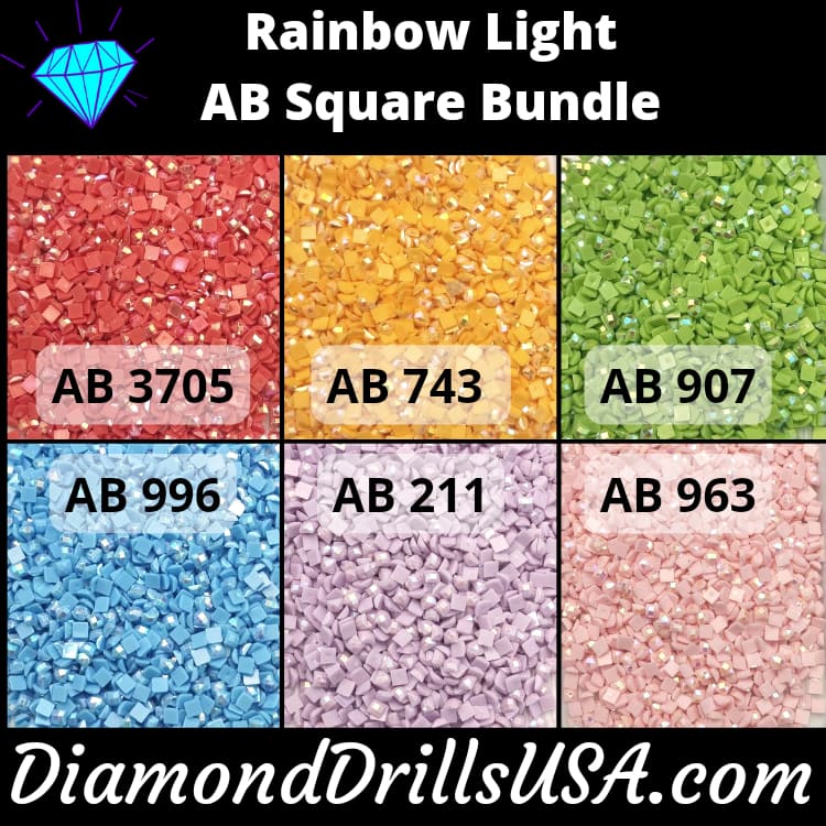 Rainbow Light AB SQUARE Bundle 6 AB Colors Aurora Borealis