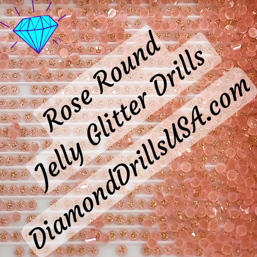 Rose Jelly Glitter ROUND Diamond Painting Drills Pink 02