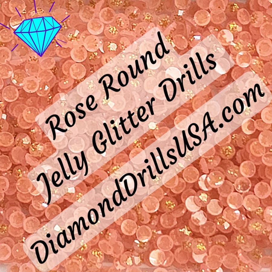 Rose Jelly Glitter ROUND Diamond Painting Drills Pink 02