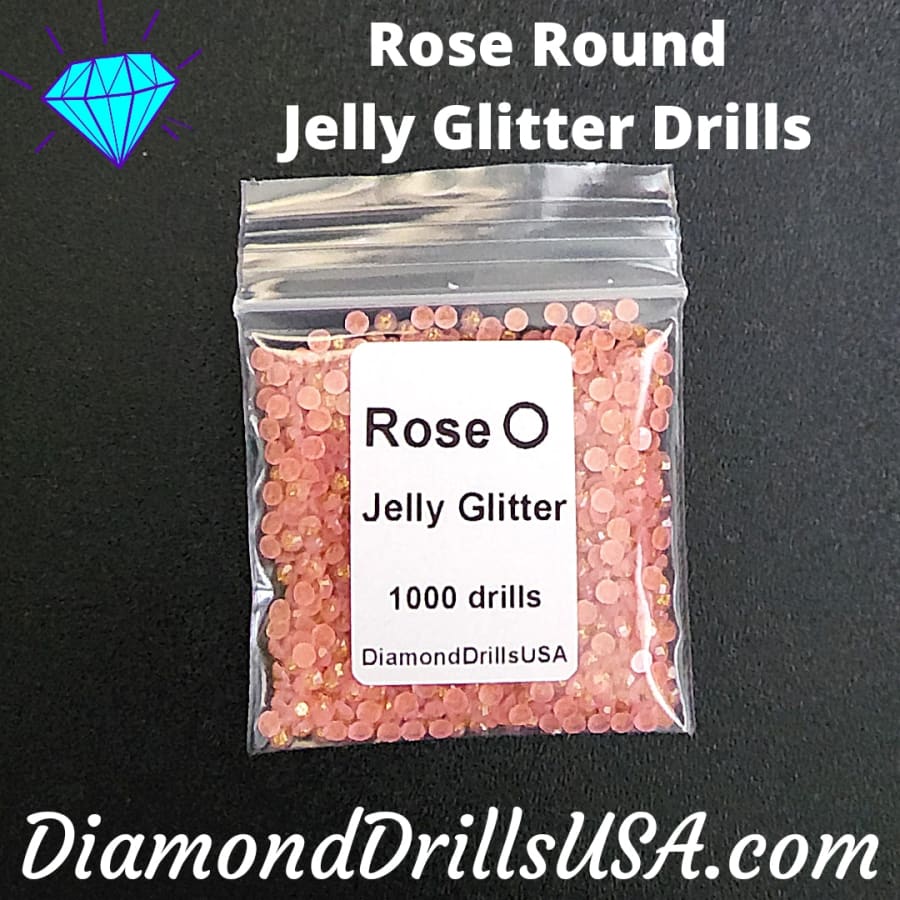 Rose Jelly Glitter ROUND Diamond Painting Drills Pink 02