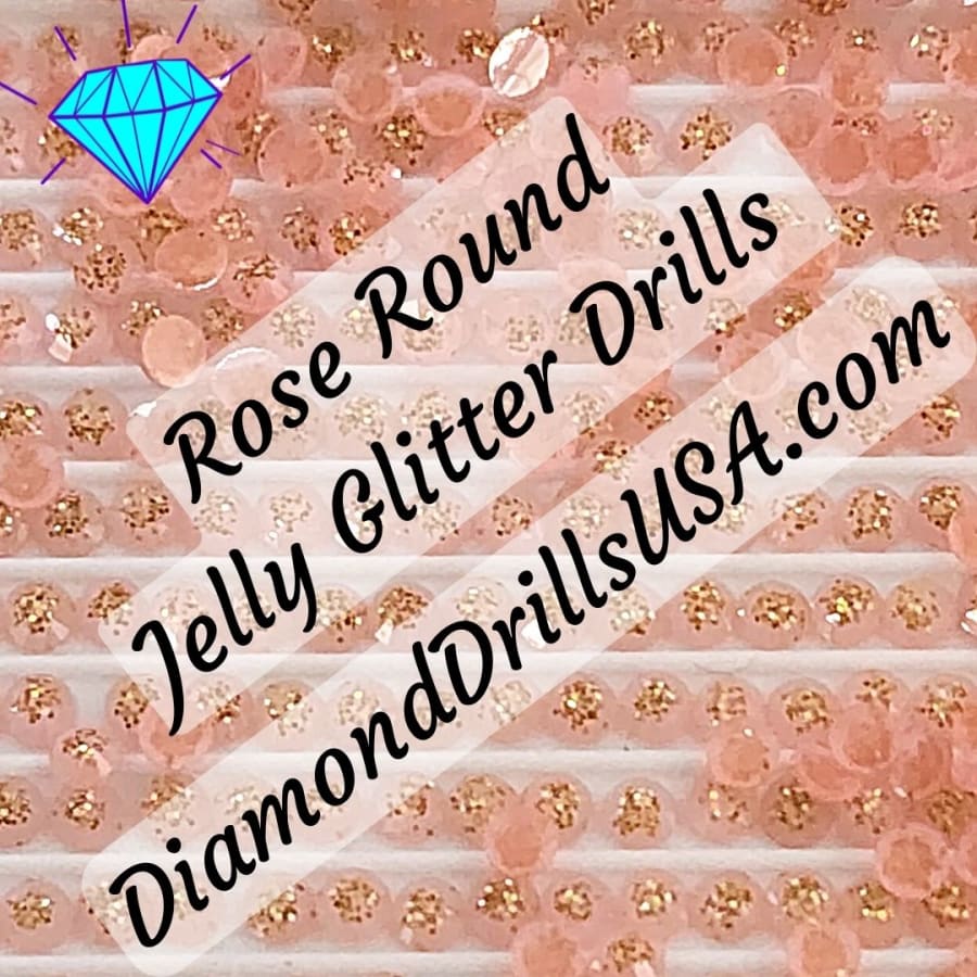 Rose Jelly Glitter ROUND Diamond Painting Drills Pink 02