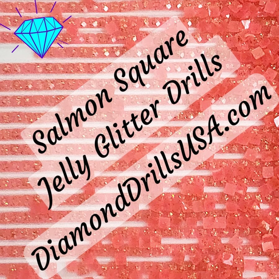 Salmon Jelly Glitter SQUARE Diamond Painting Drills Pink 09
