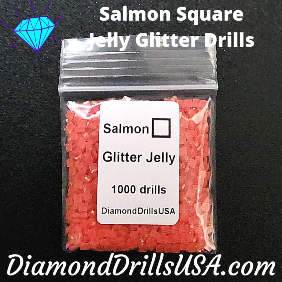 Salmon Jelly Glitter SQUARE Diamond Painting Drills Pink 09