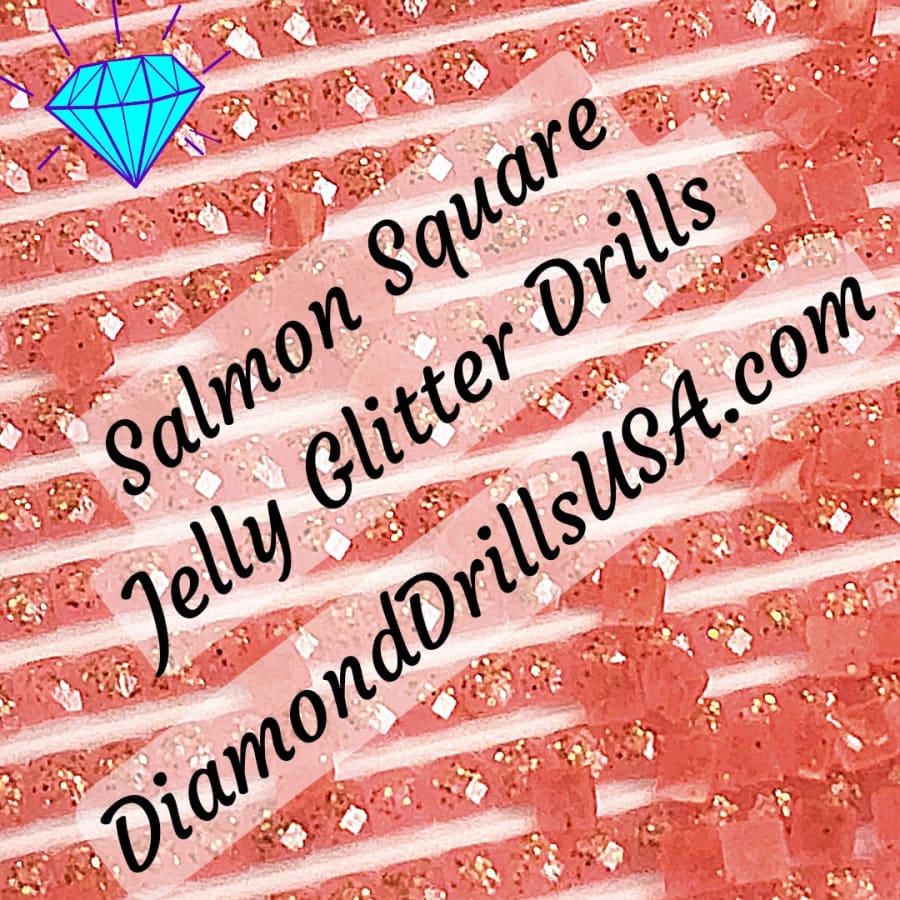 Salmon Jelly Glitter SQUARE Diamond Painting Drills Pink 09
