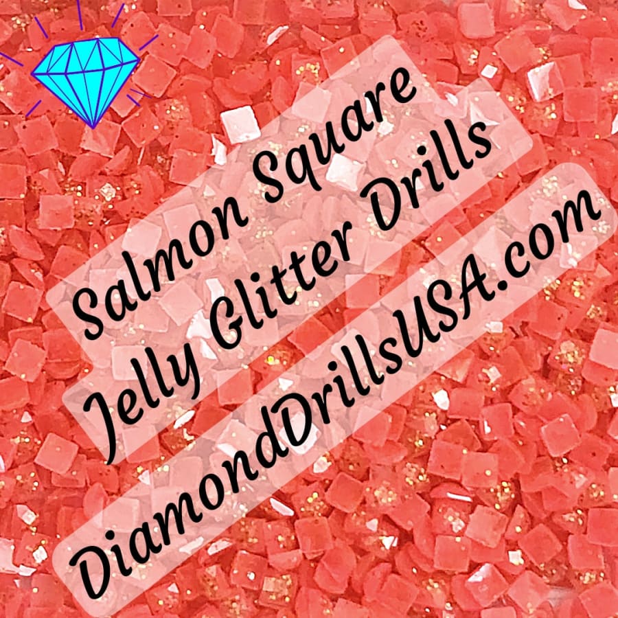 Salmon Jelly Glitter SQUARE Diamond Painting Drills Pink 09