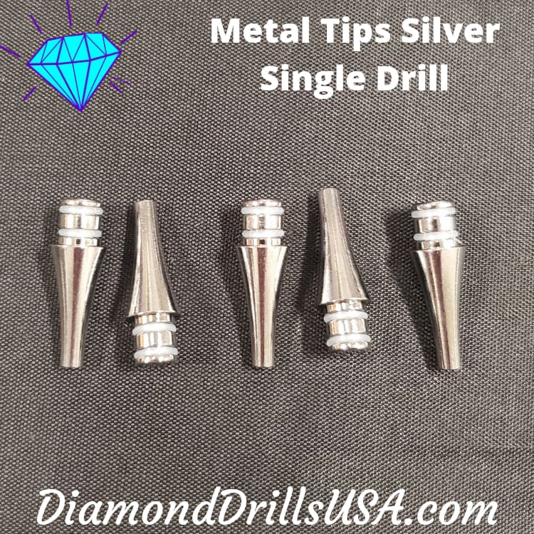 Silver Metal Single-drill Pen Replacement Head Diamond