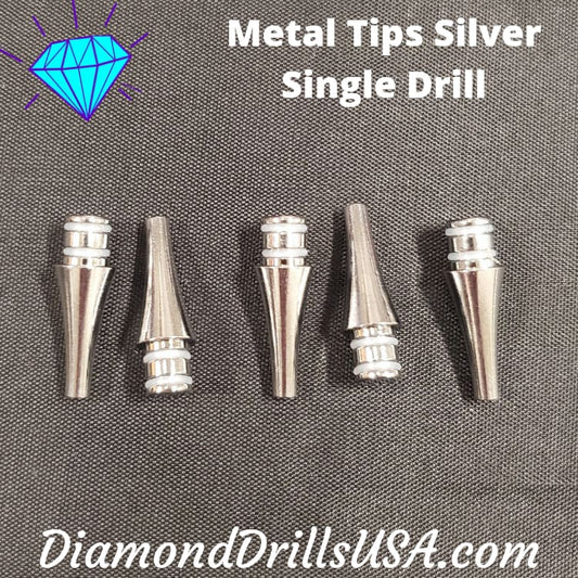 Silver Metal Single-drill Pen Replacement Head Diamond