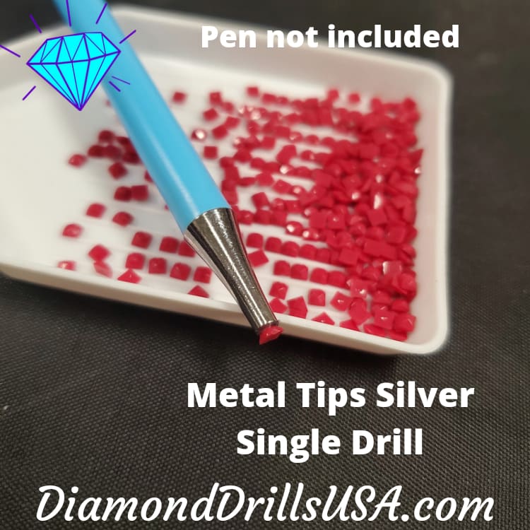 Silver Metal Single-drill Pen Replacement Head Diamond