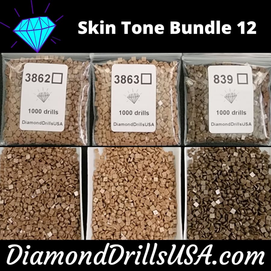 Skin Tone Bundle #12 - 3 Color DMC Square Bundle Bulk