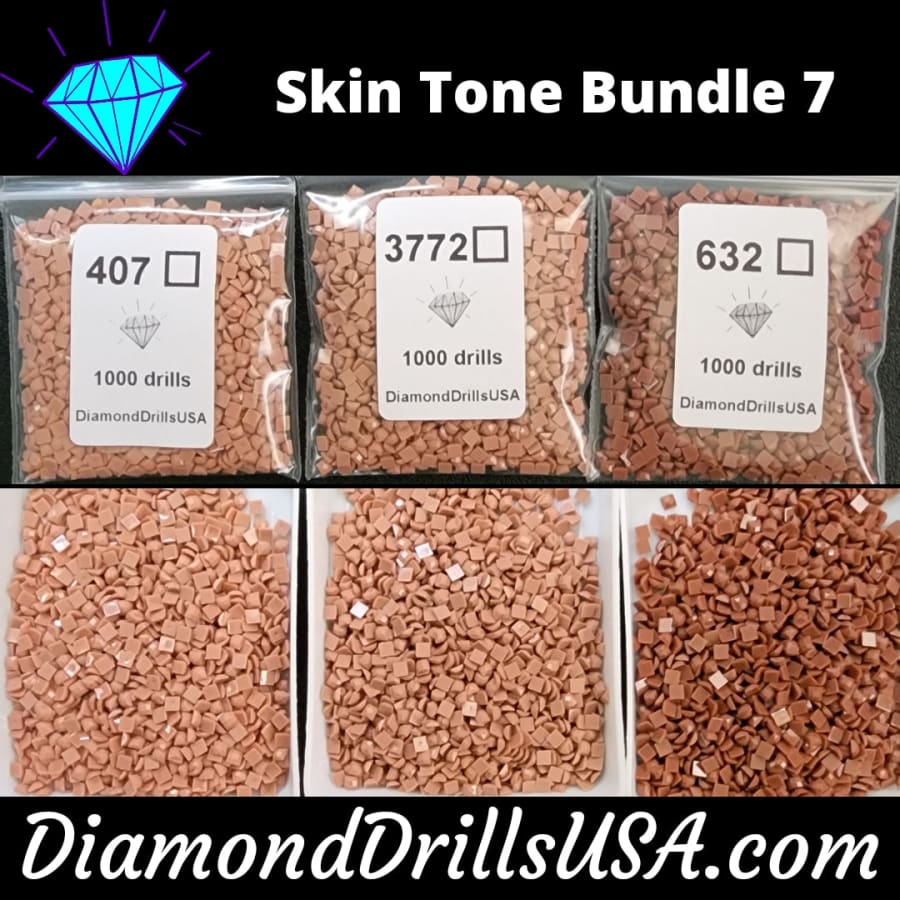 Skin Tone Bundle #7 - 3 Color DMC Square Bundle Bulk Diamond