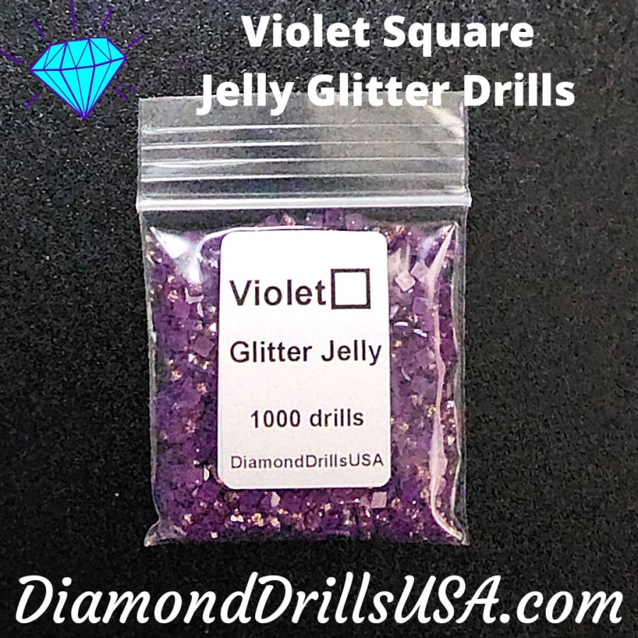 Violet Jelly Glitter SQUARE Diamond Painting Drills Purple