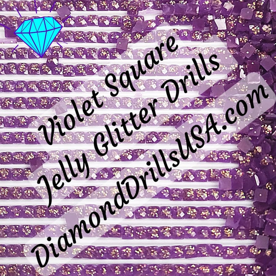 Violet Jelly Glitter SQUARE Diamond Painting Drills Purple