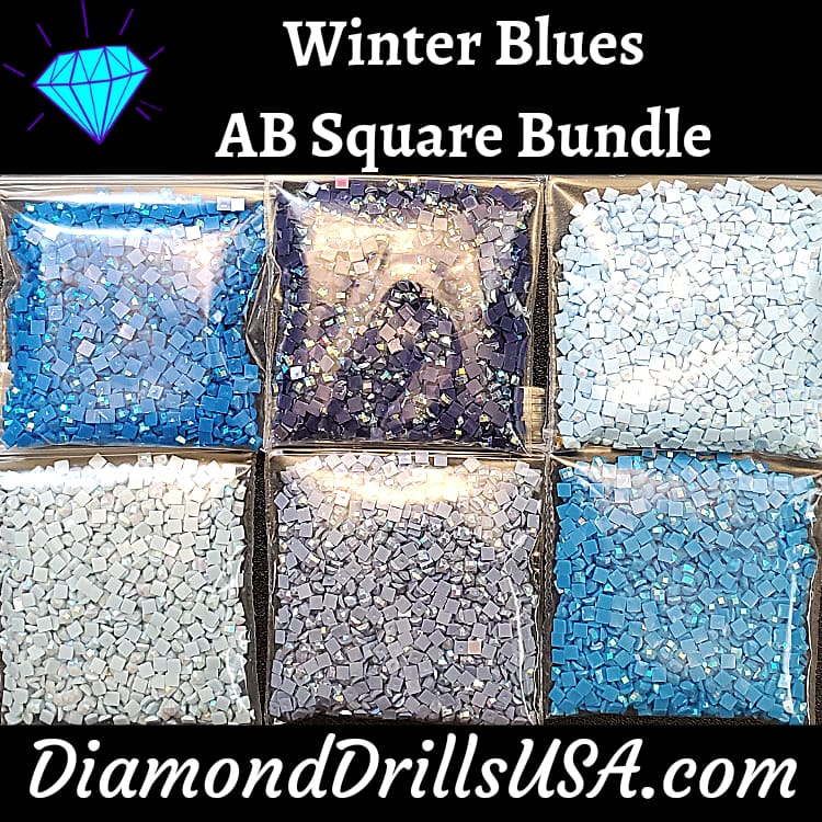 Winter Blues AB Square Bundle 6 AB Colors Aurora Borealis