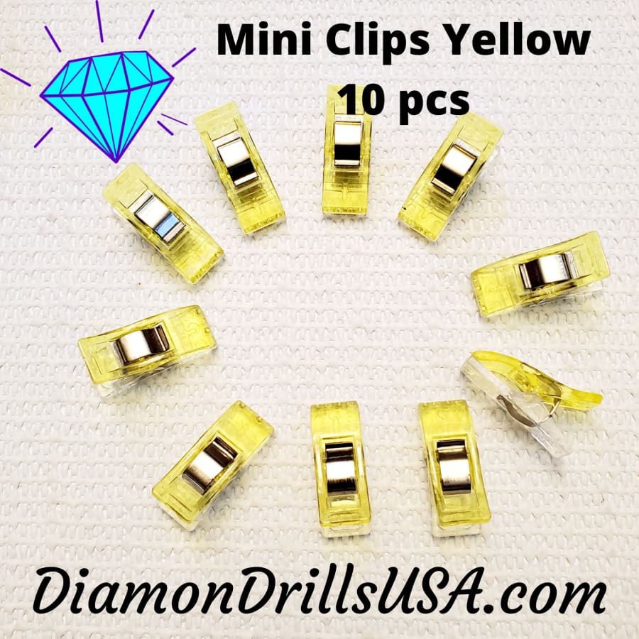 Yellow Clips 10 Pieces Diamond Painting Craft Accessory Set