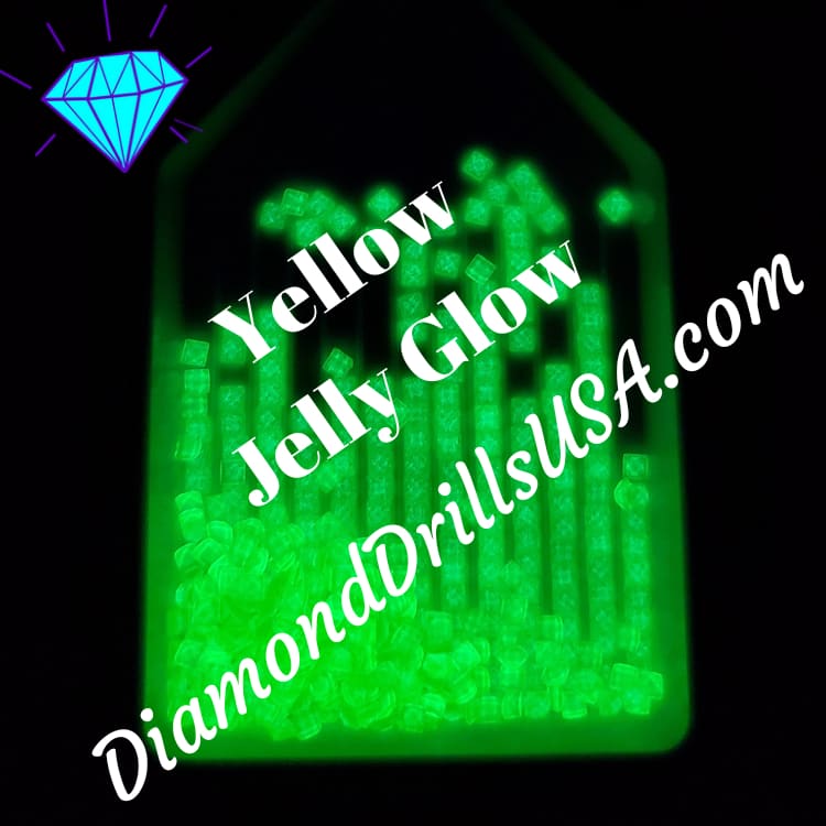 Yellow Jelly SQUARE GLOW in the Dark UV 5D Diamond Painting