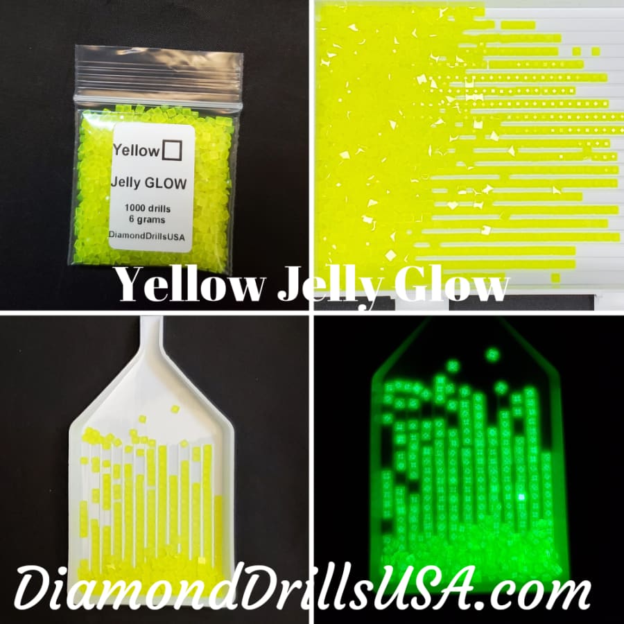 Yellow Jelly SQUARE GLOW in the Dark UV 5D Diamond Painting